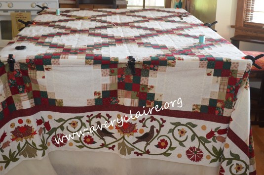 Irish Chain being basted